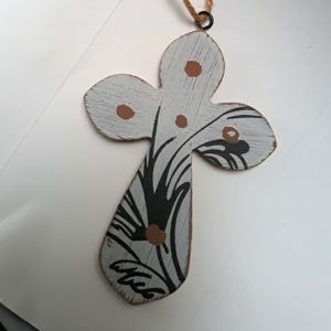 Decorative hanging wooden cross